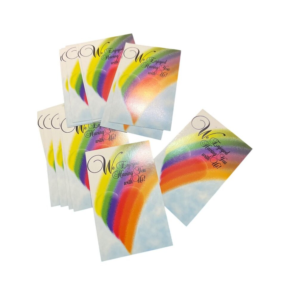 Set of 15 We Enjoyed Having You With Us! Postcard Rainbow All Clean Unused NEW